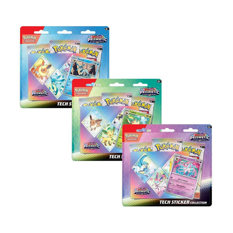 Pokémon Prismatic Evolutions Tech Sticker Collection (Set of 3, Sealed)