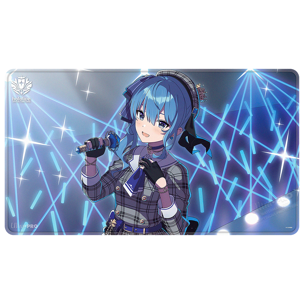Close view of Ultra Pro Stitched Playmat - hololive Hoshimachi Suisei packaging