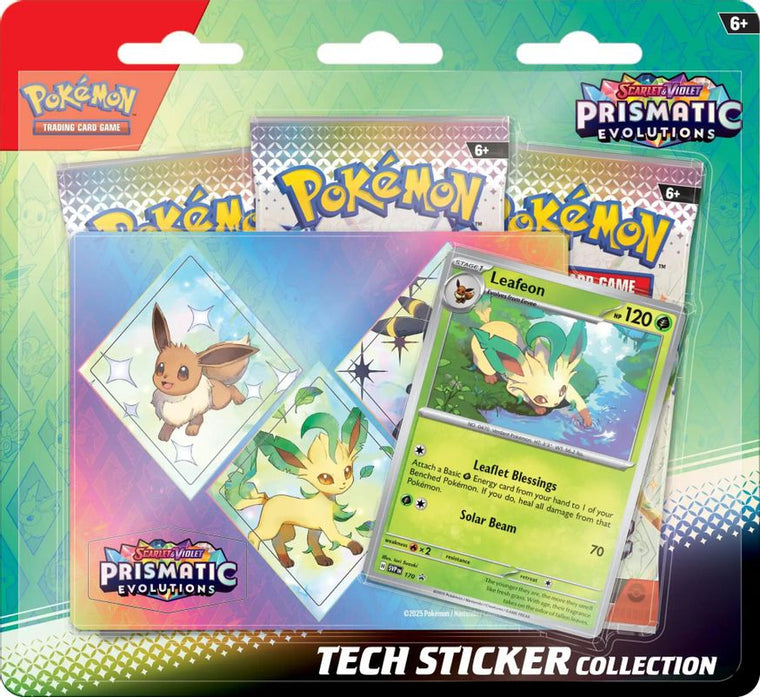 Pokémon Prismatic Evolutions Tech Sticker Collection Leafeon (Sealed)