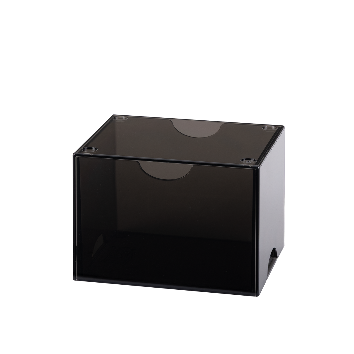 Close view of Dragon Shield Strongbox 100+ Deck Box - Clear Black packaging