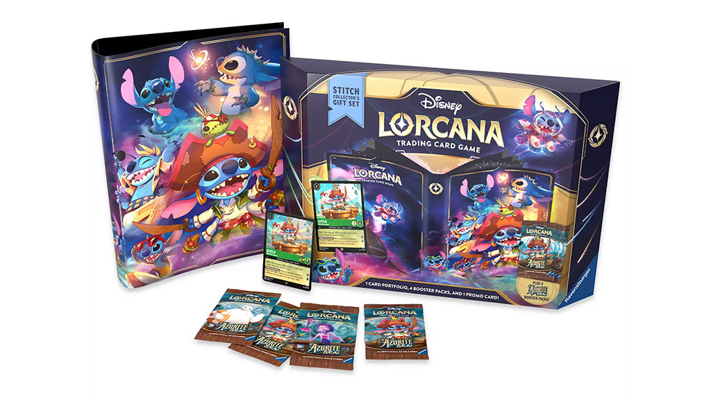 Close view of Disney Lorcana: Azurite Sea - Stitch Collector's Gift Set (Sealed) packaging